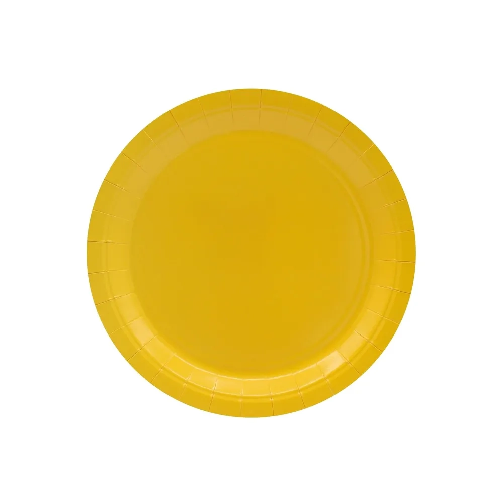 Piatti in carta giallo mais 18cm – Confezione da 15 pezzi