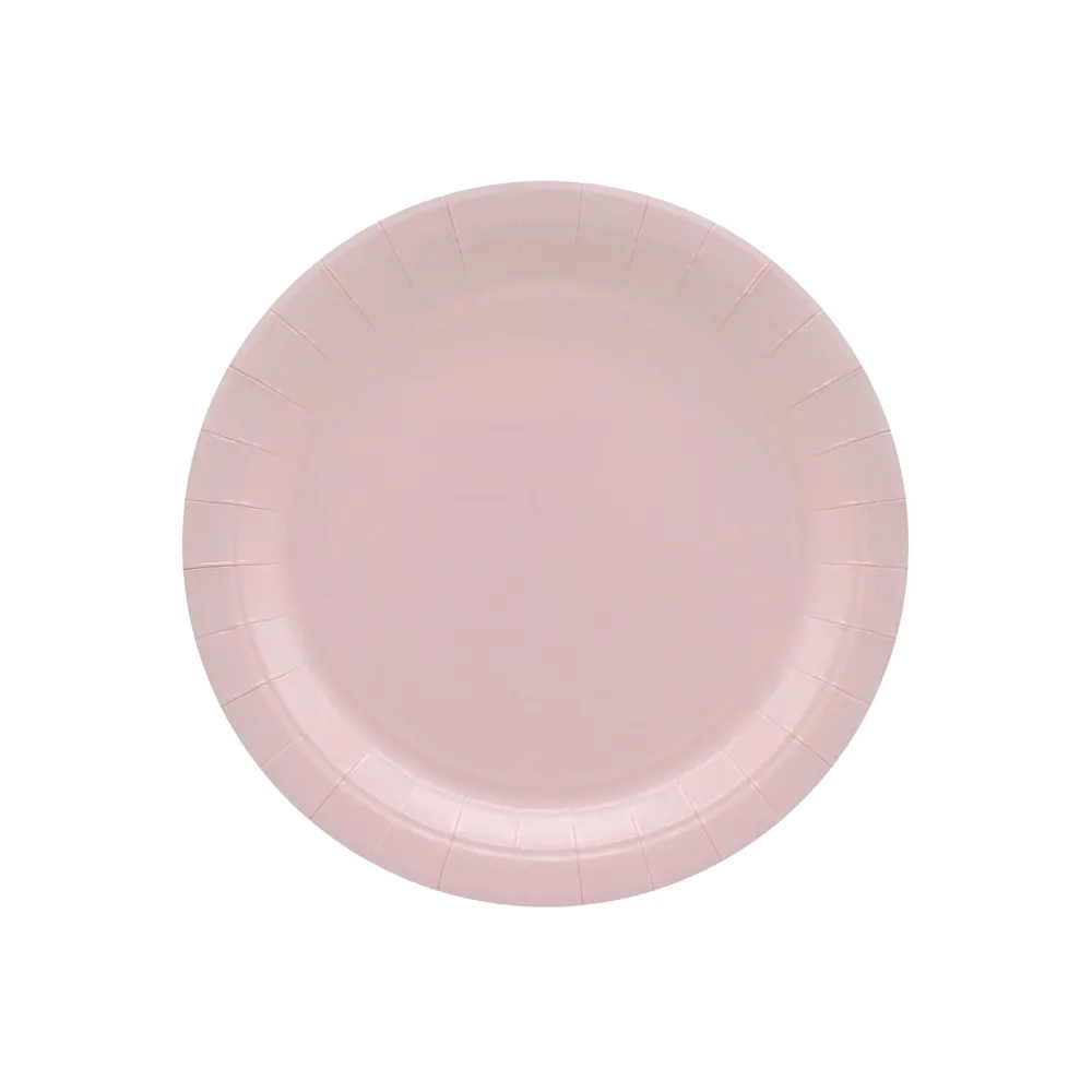 Piatti in carta Rosa Chiaro 18cm – Confezione da 15 pezzi