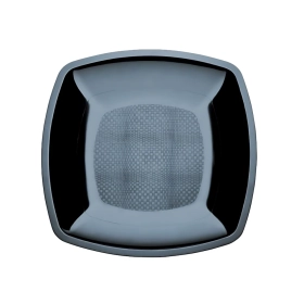 Piatto Piano Nero Quadrato 23cm, 25pz.