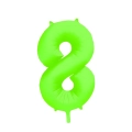 Palloncino Mylar Numero 8 Verde Neon 34'' (86cm), 1pz.