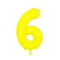 Palloncino Mylar Numero 6 Giallo Neon 34'' (86cm), 1pz.
