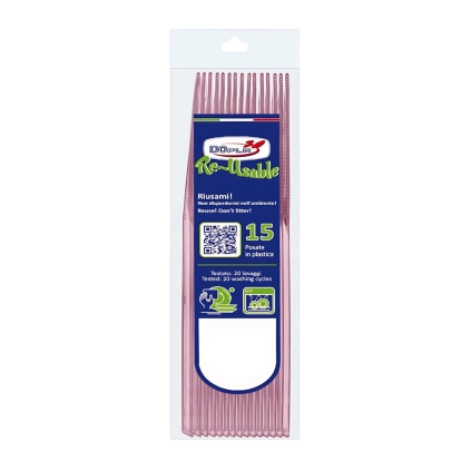Coltelli Compact Rosa in plastica riutilizzabile, 15 pz