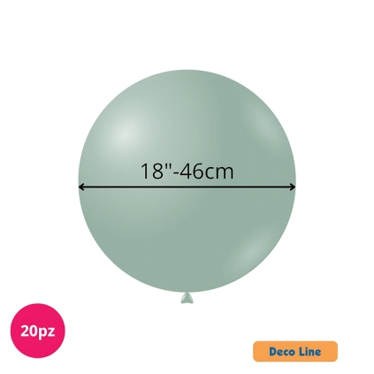 Palloncini Deco Line pastello 18" (46cm) Verde Polvere 259, 20pz.