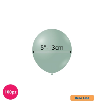 Palloncini Deco Line pastello 5" (13cm) Verde Polvere 259, 100pz.