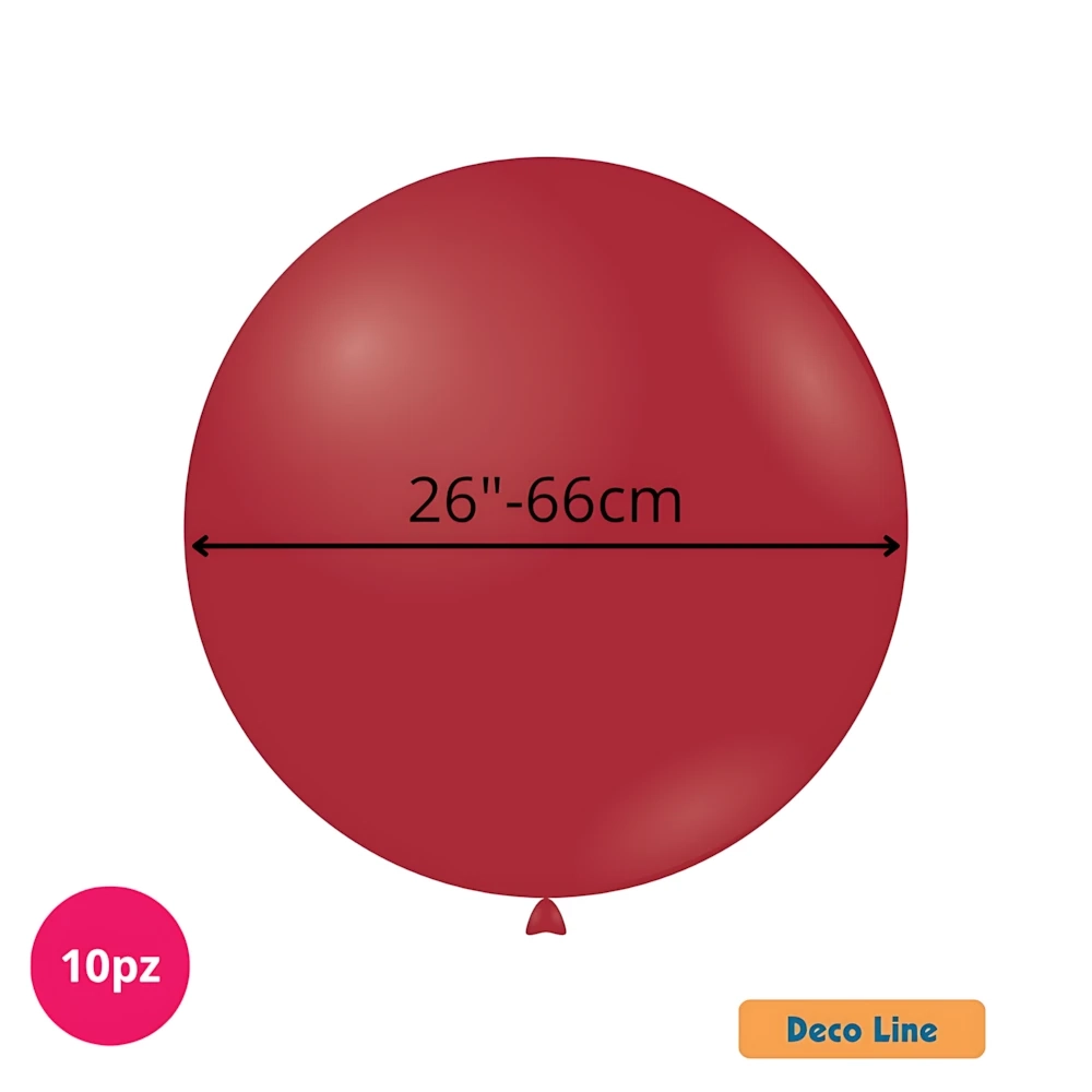 Palloncini Deco Line pastello 26" (66cm) Rosso Rubino 232, 10pz.