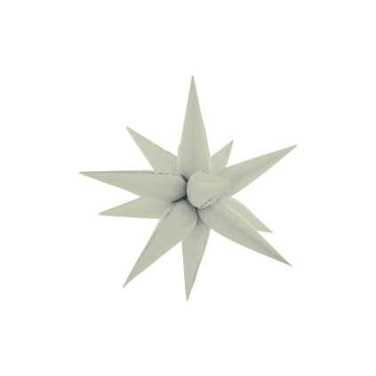 Palloncino Exploding Stars latte 27" con Valvola – Stella a 12 Punte, 1pz