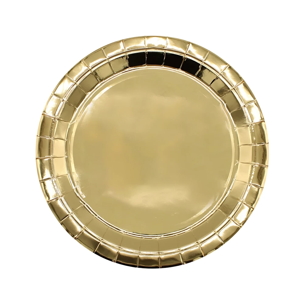 Piatti in carta 27cm Oro metal – Confezione da 15 pezzi