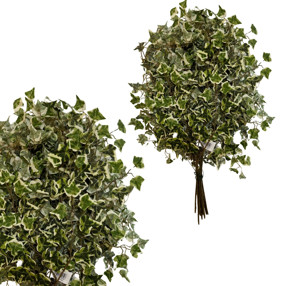 Foglie artificiali di edera variegata gialla e verde, 12pz.