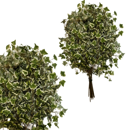 Foglie artificiali di edera variegata gialla e verde, 12pz.