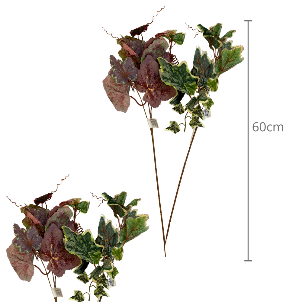 Ramo con foglie di vite uva assortiti, 2pz.