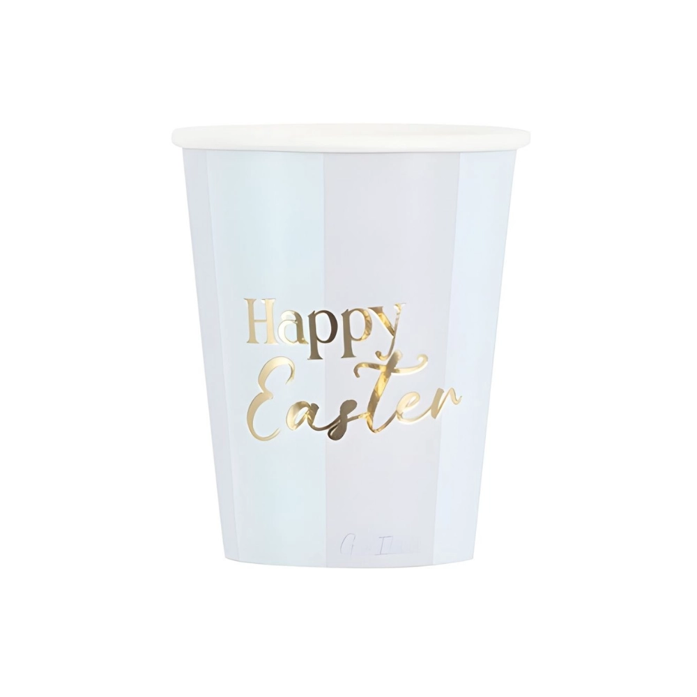 Bicchieri 250cc Easter Bunny "Happy Easter" Oro Eco-Friendly 8pz