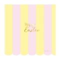 Tovaglioli Easter Bunny 33x33cm Righe e Scritta Oro Givi 16pz