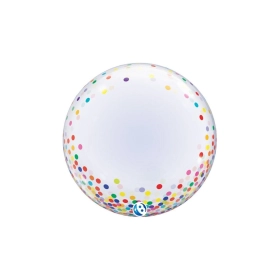 Palloncino Deco Bubble Confetti Dots Takara 24"-(61cm), 1pz.