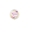 Palloncino Mylar Tondo 4" (10cm) Auguri Mamma Sei Unica - Fiori 5pz