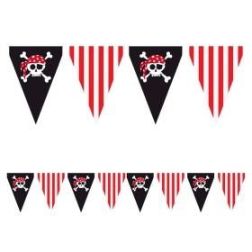 Festone Bandierine Pirata Decorazione Festa 3mt - 1pz