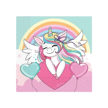 Tovaglioli Unicorno Mix Fantasy Multicolore 33x33cm - 20pz