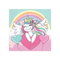 Tovaglioli Unicorno Mix Fantasy Multicolore 33x33cm - 20pz