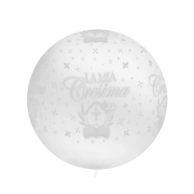 Palloncini 33" (86cm) bianco 10 con stampa bianca globo La Mia Cresima, 1pz.