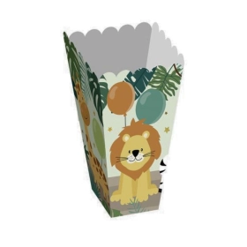 Scatole per Popcorn e Snack Safari 12x8cm - 12pz