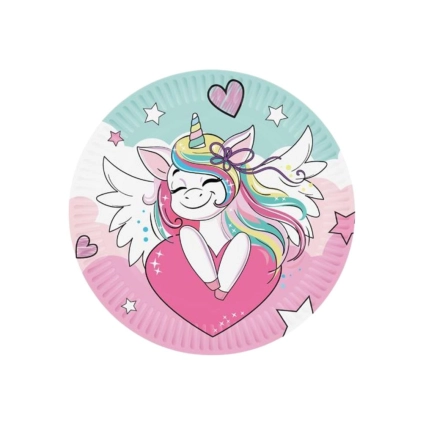 Piatti 18cm Unicorno Mix Fantasy per Torta e Dolciumi